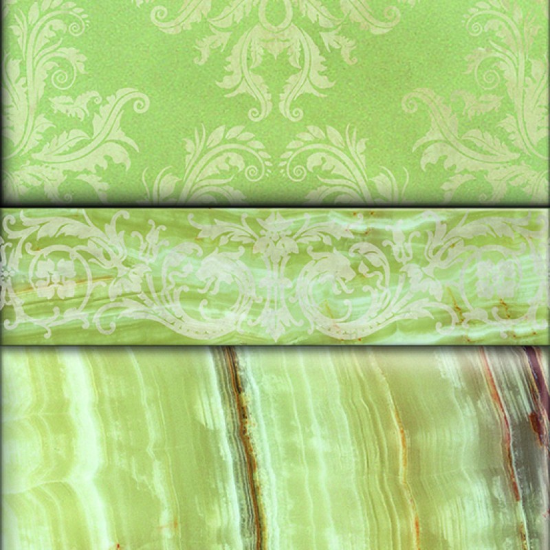 Панель ПВХ с цифровой печатью "Барокко Зеленый" 2700x250x9 мм