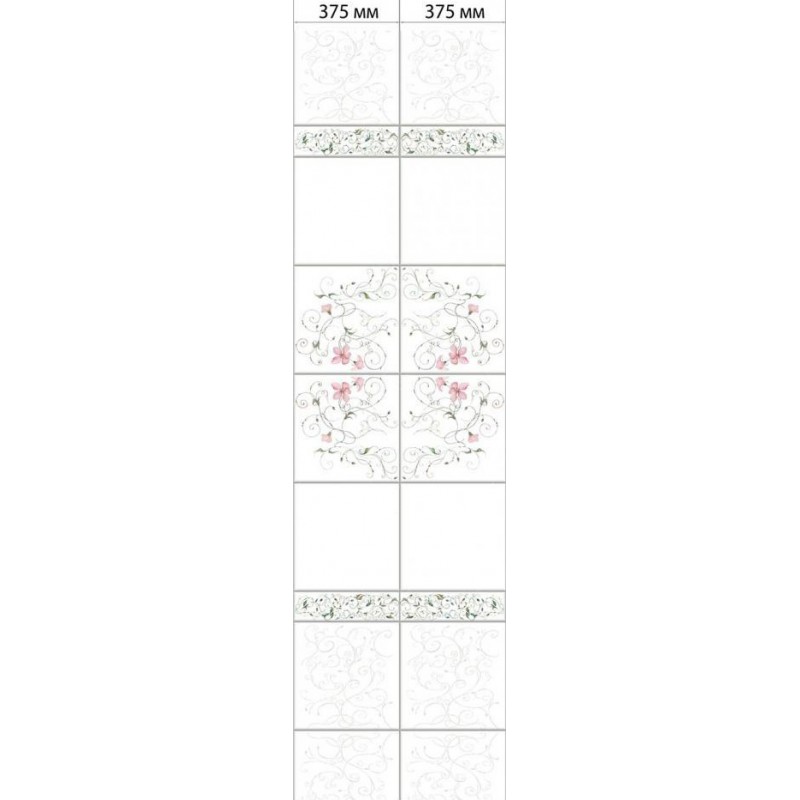 Комплект панелей ПВХ с цифровой печатью "Вьюнок" 2700x375x9 мм, 2 шт