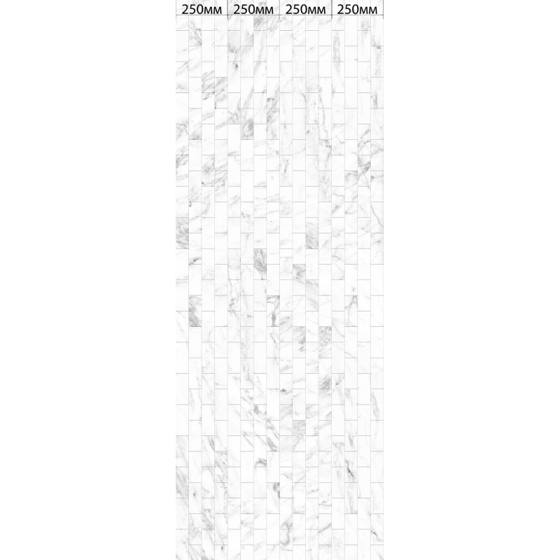 Панель ПВХ с цифровой печатью "Мрамор Белый Медиум" 2700x250x9 мм