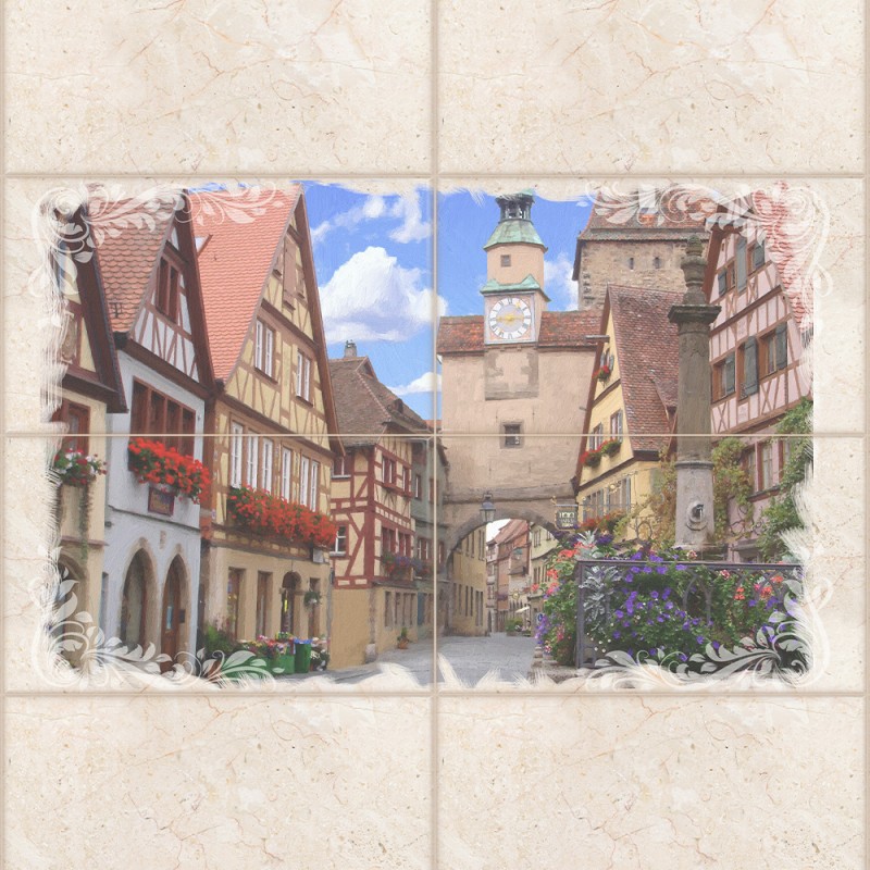 Комплект панелей ПВХ с цифровой печатью "Старый Город - Прага" 2700x500x9 мм, 2 шт