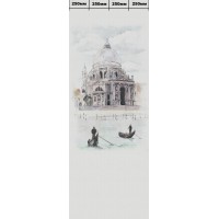 Комплект ламинированных панелей ПВХ с цифровой печатью "Лён Песочный - Санта-Мария" Панно 2700x250x9 мм, 4 шт