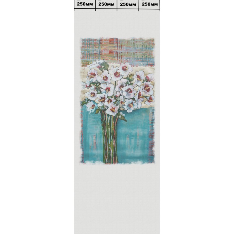 Комплект ламинированных панелей ПВХ с цифровой печатью "Лён Песочный - Шток Роза" Панно 2700x250x9 мм, 4 шт