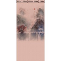 Комплект ламинированных панелей ПВХ с цифровой печатью "Цветок Коричневый - Пагода" Панно 2700x250x9 мм, 5 шт