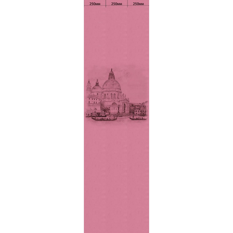 Комплект ламинированных панелей ПВХ с цифровой печатью "Цветок Розовый - Венеция" 2700x250x9 мм, 3 шт