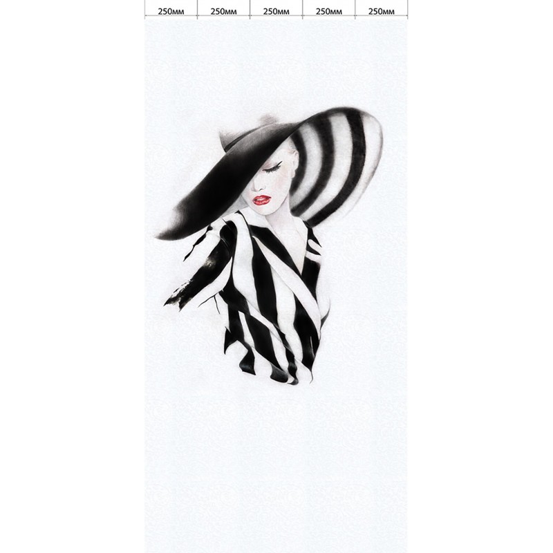 Комплект ламинированных панелей ПВХ с цифровой печатью "Кружева Белые - Незнакомка-2" вставка 2700x250x9 мм, 5 шт