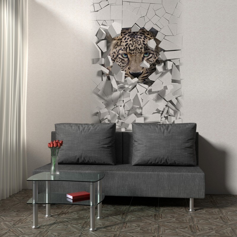 Комплект ламинированных панелей ПВХ с цифровой печатью "Орхидея Классик - Барс" Панно 2700x250x9 мм, 5 шт