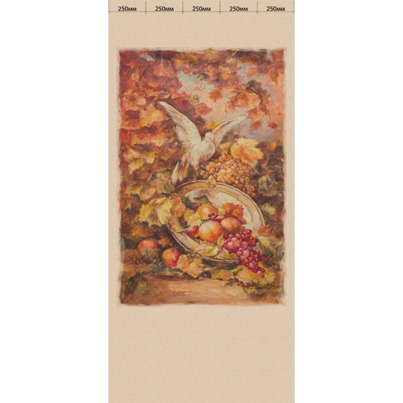 Комплект ламинированных панелей ПВХ с цифровой печатью "Орхидея Кремовая - Богемия" вставка 2700x250x9 мм, 5 шт