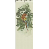 Комплект ламинированных панелей ПВХ с цифровой печатью "Орхидея Зеленая - Попугай" Панно 2700x250x9 мм, 4 шт