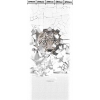 Комплект ламинированных панелей ПВХ с цифровой печатью "Белый Бархат - Барс" Панно 2700x250x9 мм, 5 шт