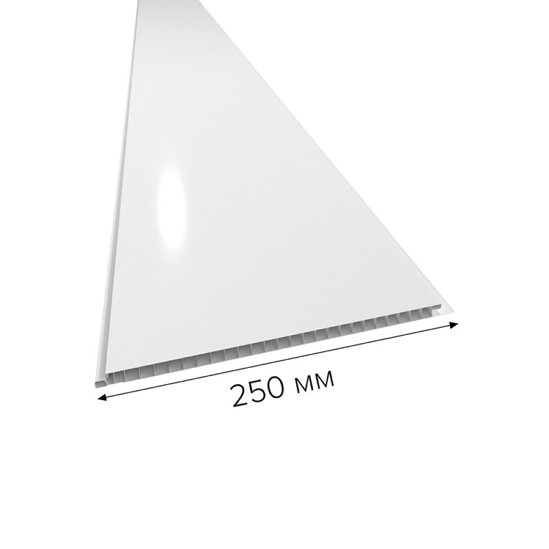 Белая лакированная глянцевая панель ПВХ 2700x250x9 мм