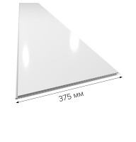Белая лакированная глянцевая панель ПВХ 2700x375x9 мм