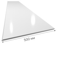 Белая лакированная глянцевая панель ПВХ 2700x500x9 мм